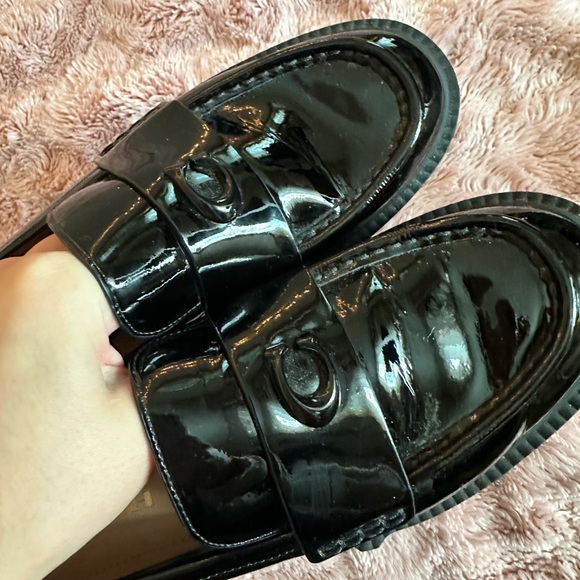 Coach Leah Leather Patent Loafer in Black Patentt 9.5 Women's Shoe with Box - Picture 3 of 8
